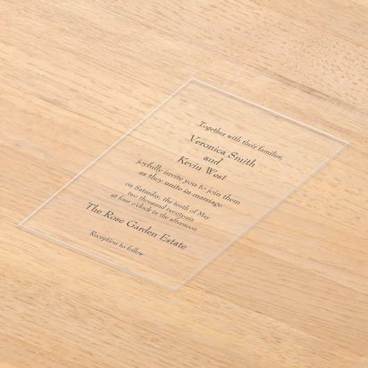 Vorlage Clear Acrylic Wedding Einladung (Ablage )