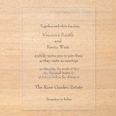 Vorlage Clear Acrylic Wedding Einladung (Vorderseite)