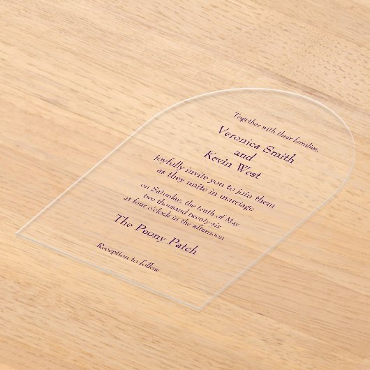 Vorlage Clear Acrylic Wedding Einladung (Ablage )