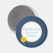 Vorlage "Denim & Button" Magnet (Vorderseite/Rückseite)