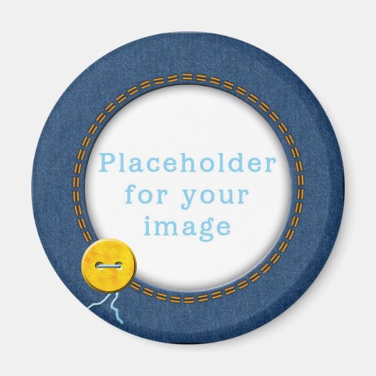 Vorlage "Denim & Button" Magnet (Vorne)