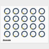 Vorlage "Denim & Button" Runder Aufkleber (Blatt)
