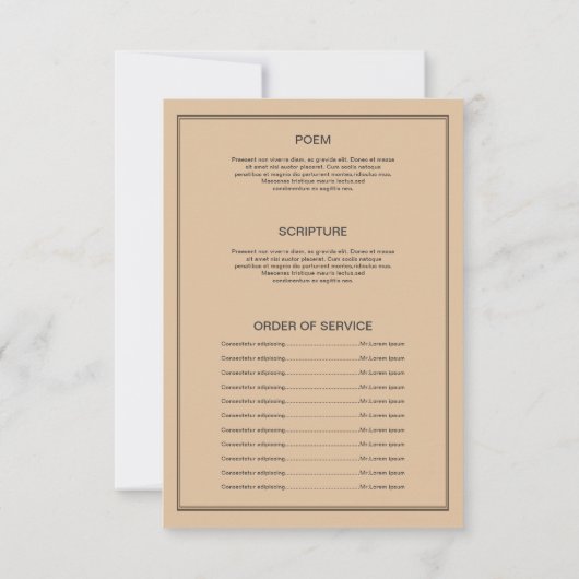 Vorlage der Beerdigung-Programmkarte (Rückseite)