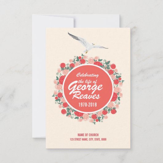 Vorlage der Beerdigungskarte (Vorderseite)