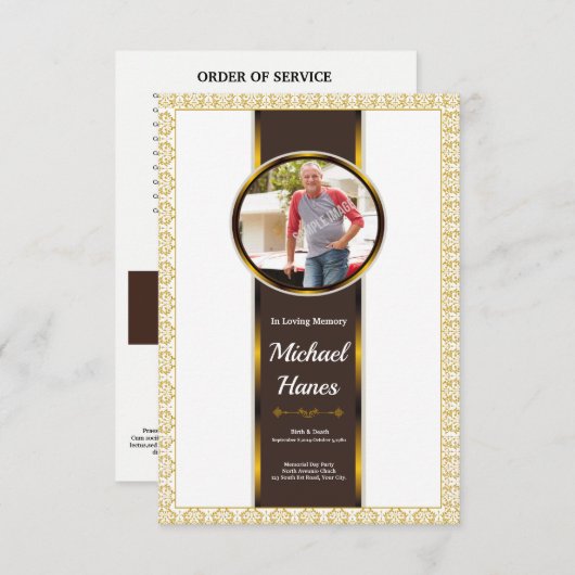 Vorlage der Beerdigungskarte (Vorne/Hinten)