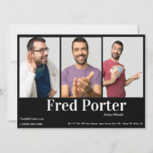 Vorlage der Comp Card für männliche Schauspieler m (Rückseite)