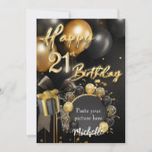 Vorlage der Einladungskarte zum 21. Geburtstag (Vorderseite)