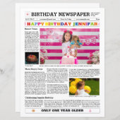Vorlage der Geburtstagszeitung (Vorne/Hinten)