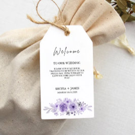 Vorlage der lila Gastgeschenk Hochzeit-Tag-Vorlage Geschenkanhänger