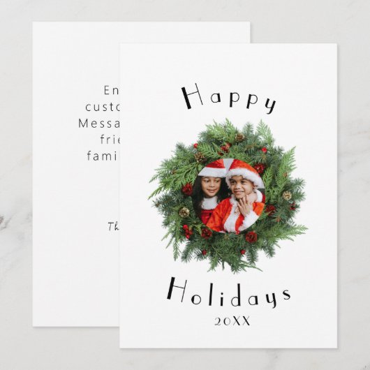 Vorlage der Red Holiday Card - Weihnachtskarten de (Vorne/Hinten)