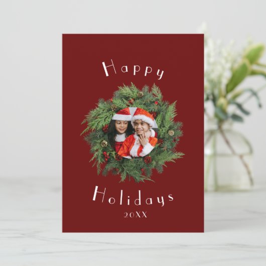 Vorlage der Red Holiday Card - Weihnachtskarten de (Stehend Vorderseite)