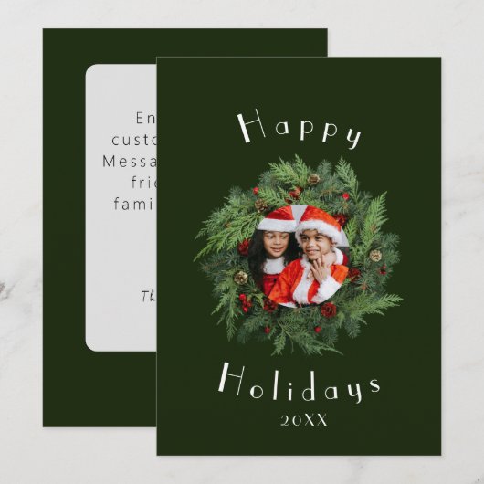 Vorlage der Red Holiday Card - Weihnachtskarten de (Vorne/Hinten)