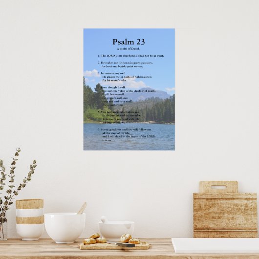 Vorlage der Schrift, Psalm 23 Poster (Küche)