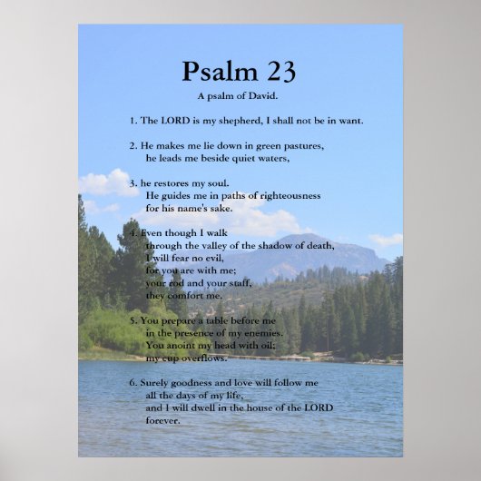 Vorlage der Schrift, Psalm 23 Poster (Vorne)