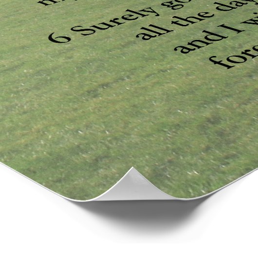 Vorlage der Schrift, Psalm 23 Poster (Ecke)