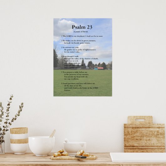 Vorlage der Schrift, Psalm 23 Poster (Küche)