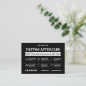 Vorlage der schwarzen Tattoo Aftercare Card mit Sy Visitenkarte (Stehend Vorderseite)