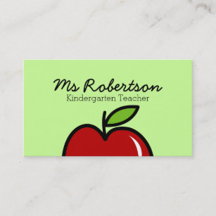 Vorlage der Visitenkarte des Lehrers mit rotem Apf