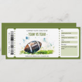 Vorlage des American Football Tickets (Vorne/Hinten)