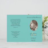 Vorlage des aquamarinen katholischen Hochzeitsprog (Stehend Vorderseite)