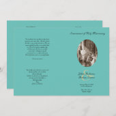 Vorlage des aquamarinen katholischen Hochzeitsprog (Vorne/Hinten)