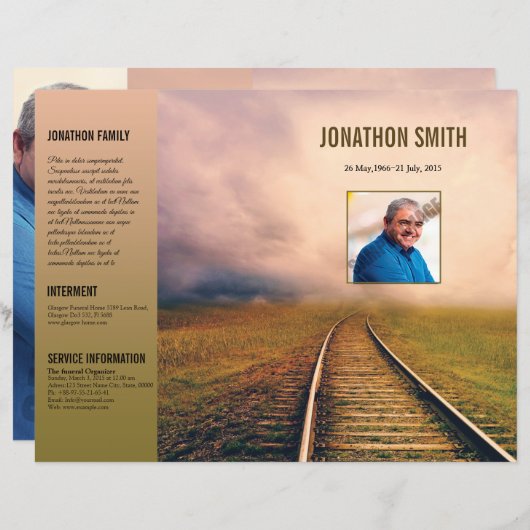 Vorlage des Beerdigungsprogramms, (Vorne/Hinten)