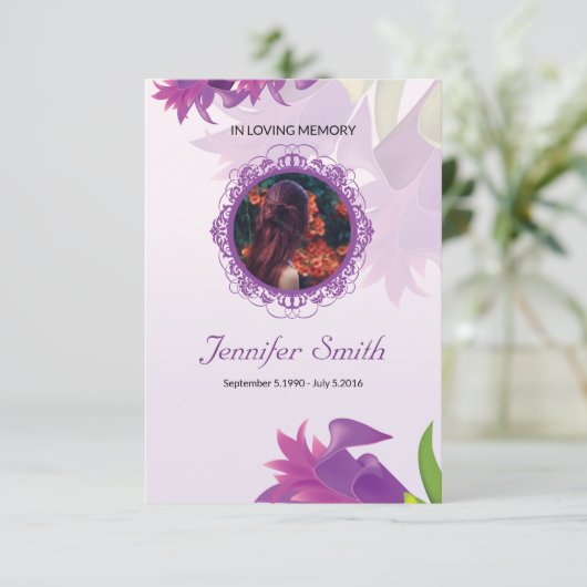 Vorlage des Beerdigungsprogramms (Stehend Vorderseite)