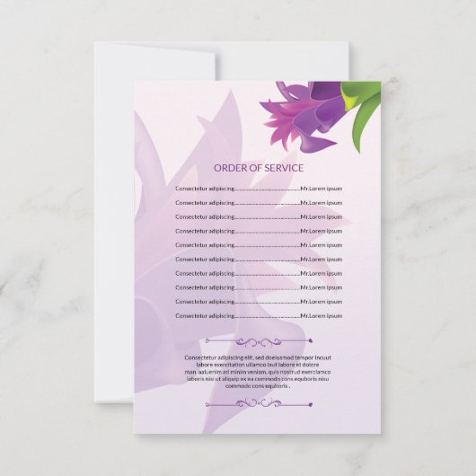 Vorlage des Beerdigungsprogramms (Rückseite)