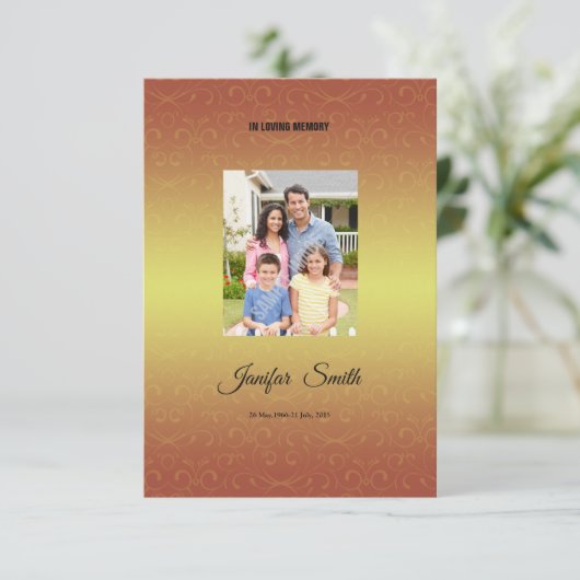 Vorlage des Beerdigungsprogramms (Stehend Vorderseite)