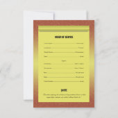 Vorlage des Beerdigungsprogramms (Rückseite)