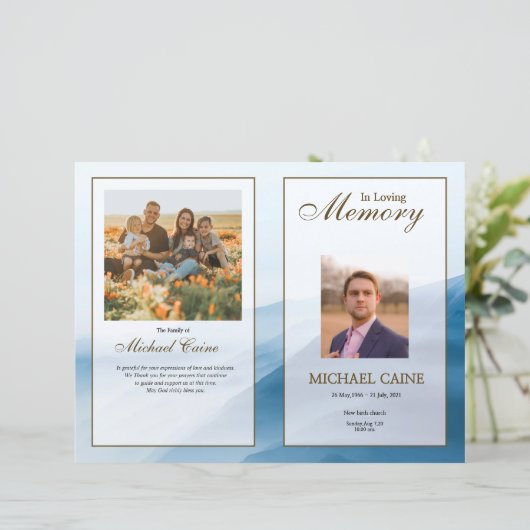 Vorlage des Beerdigungsprogramms (Stehend Vorderseite)