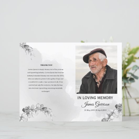 Vorlage des Beerdigungsprogramms (Stehend Vorderseite)