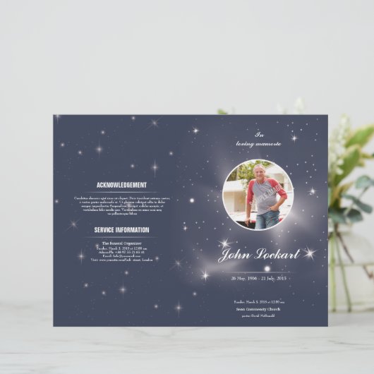 Vorlage des Beerdigungsprogramms (Stehend Vorderseite)