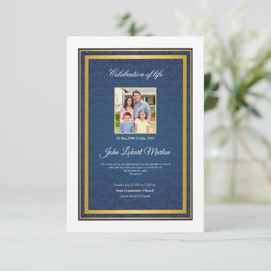 Vorlage des Beerdigungsprogramms (Stehend Vorderseite)