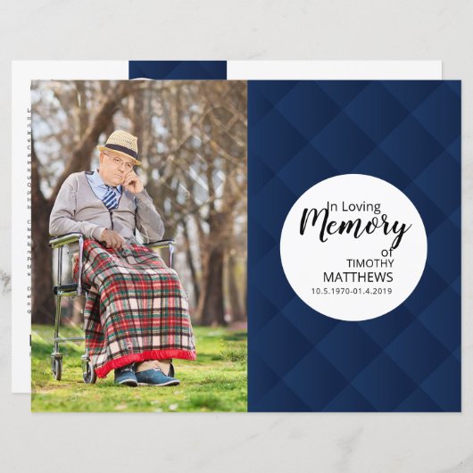 Vorlage des Beerdigungsprogramms (Vorne/Hinten)