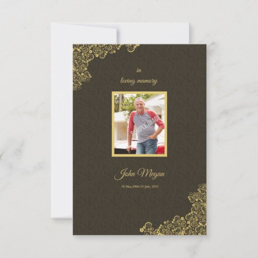 Vorlage des Beerdigungsprogramms (Vorderseite)