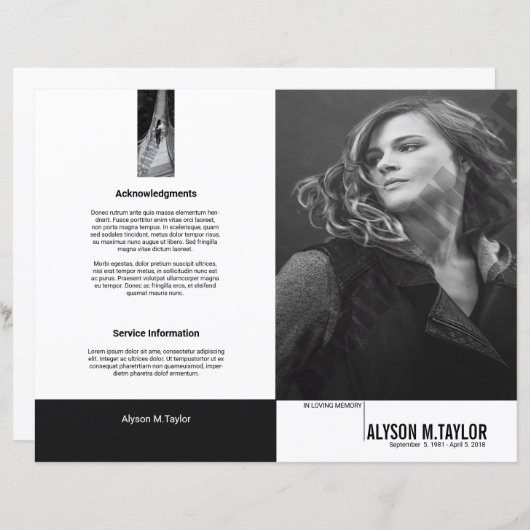 Vorlage des Beerdigungsprogramms (Vorne/Hinten)