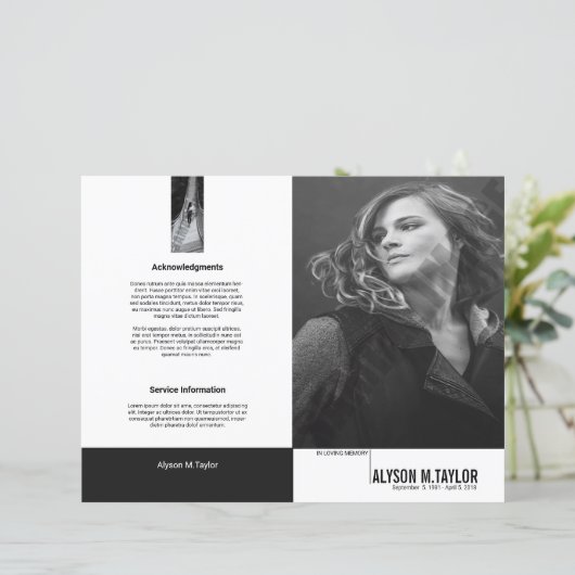 Vorlage des Beerdigungsprogramms (Stehend Vorderseite)