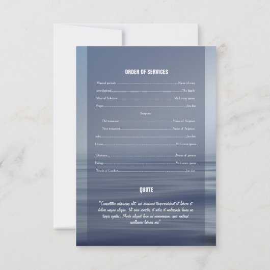 Vorlage des Beerdigungsprogramms (Rückseite)