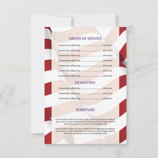 Vorlage des Beerdigungsprogramms für die Militärar (Rückseite)