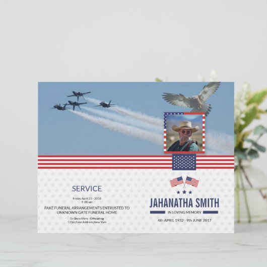 Vorlage des Beerdigungsprogramms für die Militärar (Stehend Vorderseite)