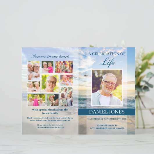 Vorlage des Beerdigungsprogramms für Männer (Stehend Vorderseite)