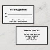 Vorlage des beruflichen Arztes Terminkarte (Vorne/Hinten)