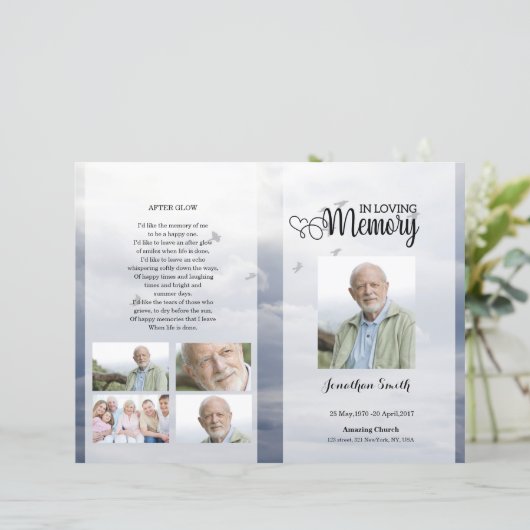 Vorlage des Blue Sky Funerary Program (Stehend Vorderseite)