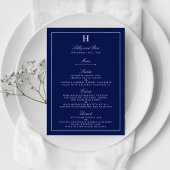 Vorlage des Chic Navy & White Wedding Menüs