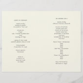 Vorlage des Ecru-Herz-Gedeckten Hochzeitsprogramms (Rückseite)