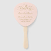 Vorlage des eleganten Blush Pink & Gold-Hochzeitsp Fächer (Vorderseite)