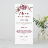 Vorlage des eleganten böhmischen Blumenmenüs (Stehend Vorderseite)