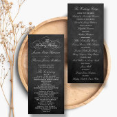 Vorlage des eleganten Chalkboard-Hochzeitsprogramm Werbekarte