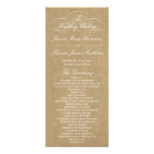 Vorlage des eleganten Country Kraft-Hochzeitsprogr Werbekarte (Vorne)